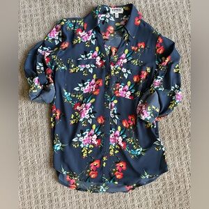 Express Portofino Floral Shirt Slim Fit XS